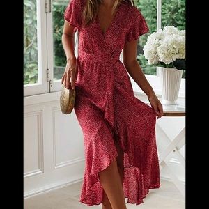 Bohemian Floral Printed Wrap dress